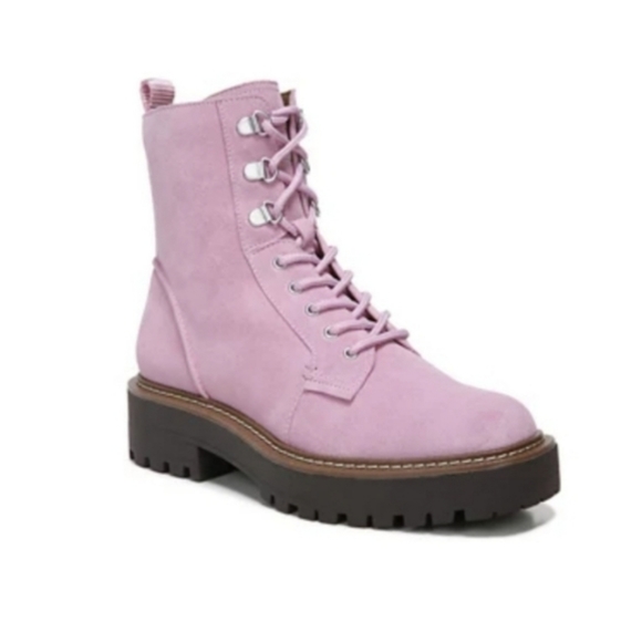 Sam Edelman Pink Hibiscus Leather Lue Boots Size 8.5 - Picture 6 of 10